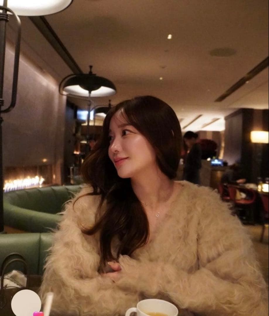 HYEON ♡ waffle cardigan / pink beige