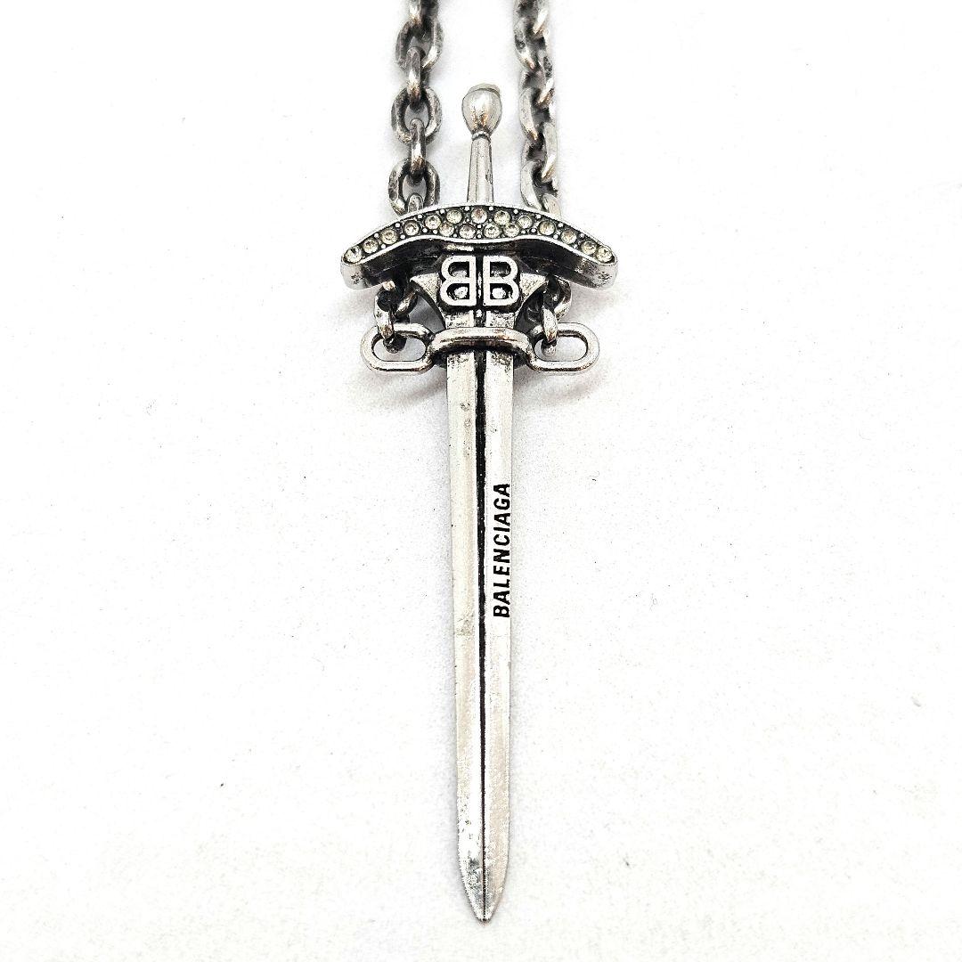 バレンシアガ GOTH SWORD アンティーク シルバー ネックレス