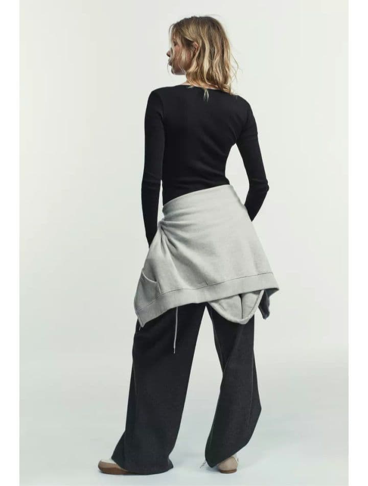 ZARA コンビネーションレーストップジャケット L ブラック 完売品