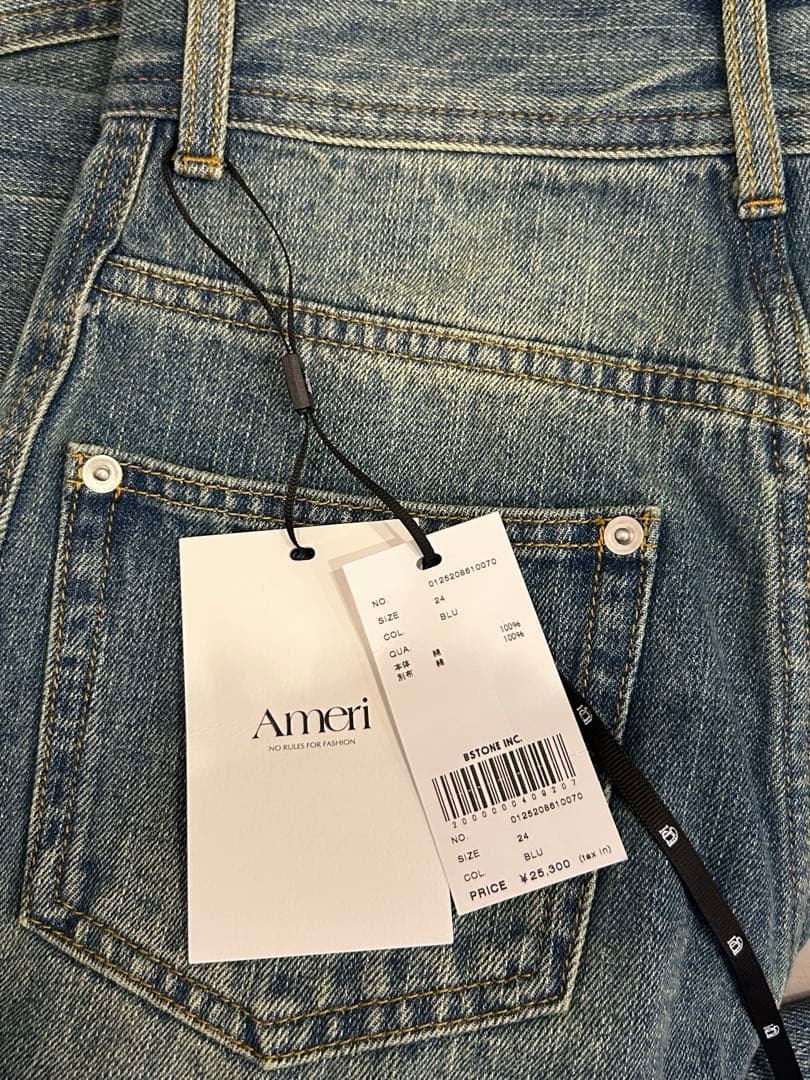 ameri アメリ STUDS STRAIGHT DENIM PANTS