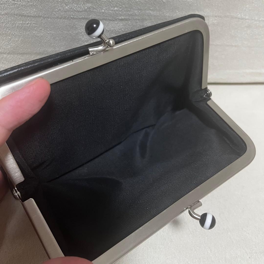 agnis.b 黒 レザー がま口財布