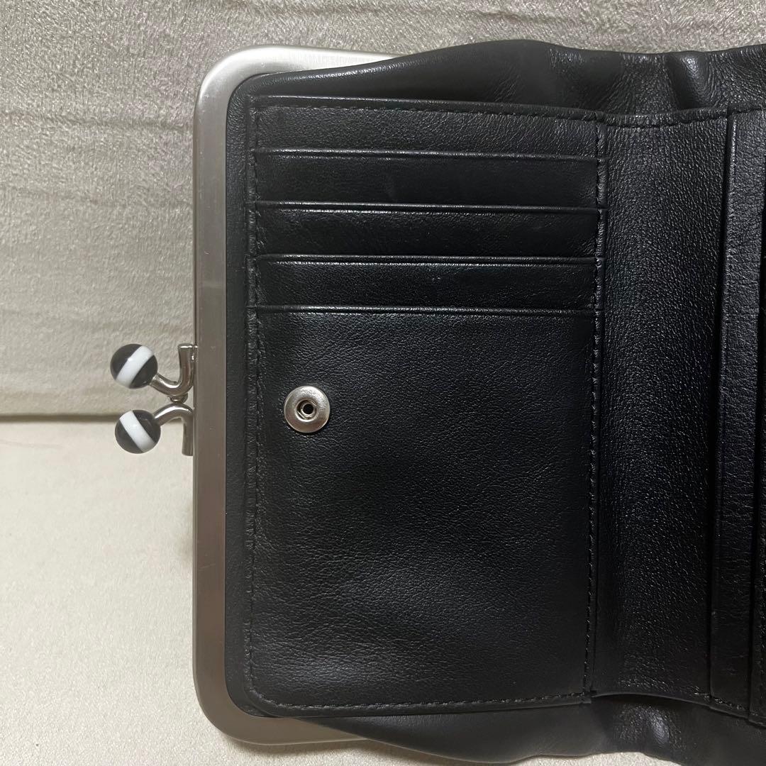 agnis.b 黒 レザー がま口財布