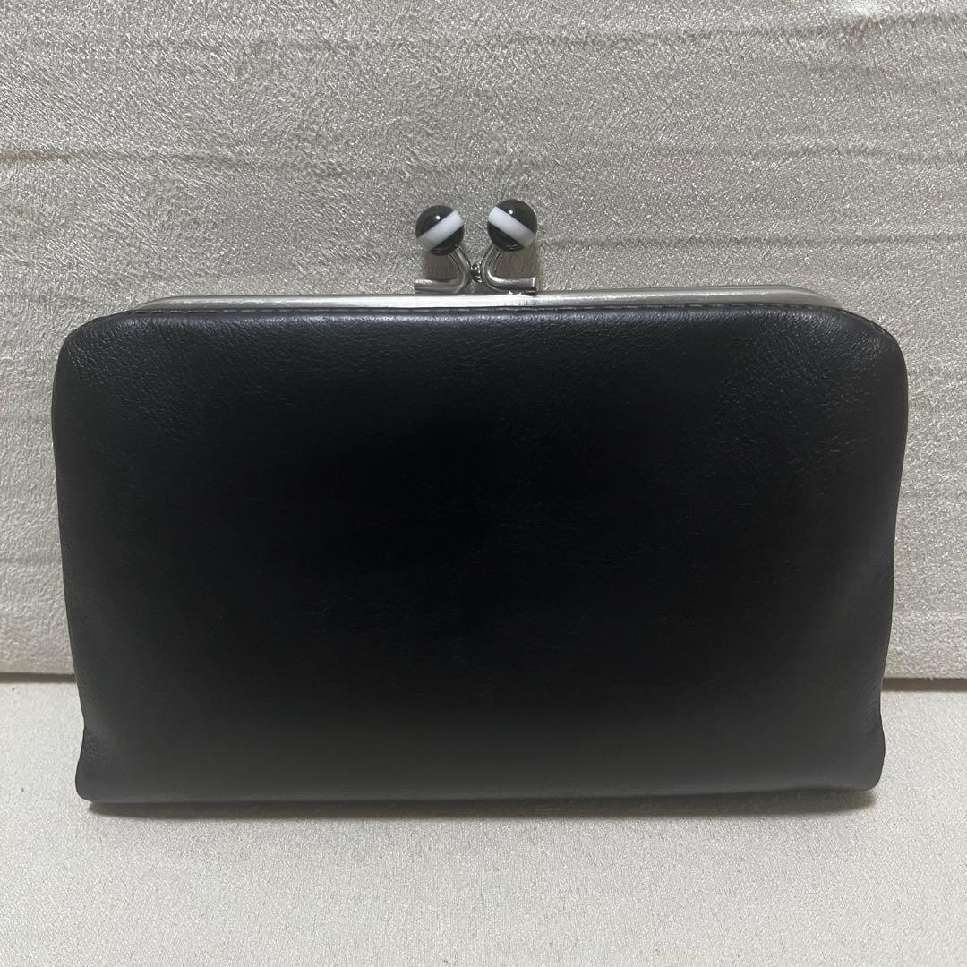agnis.b 黒 レザー がま口財布
