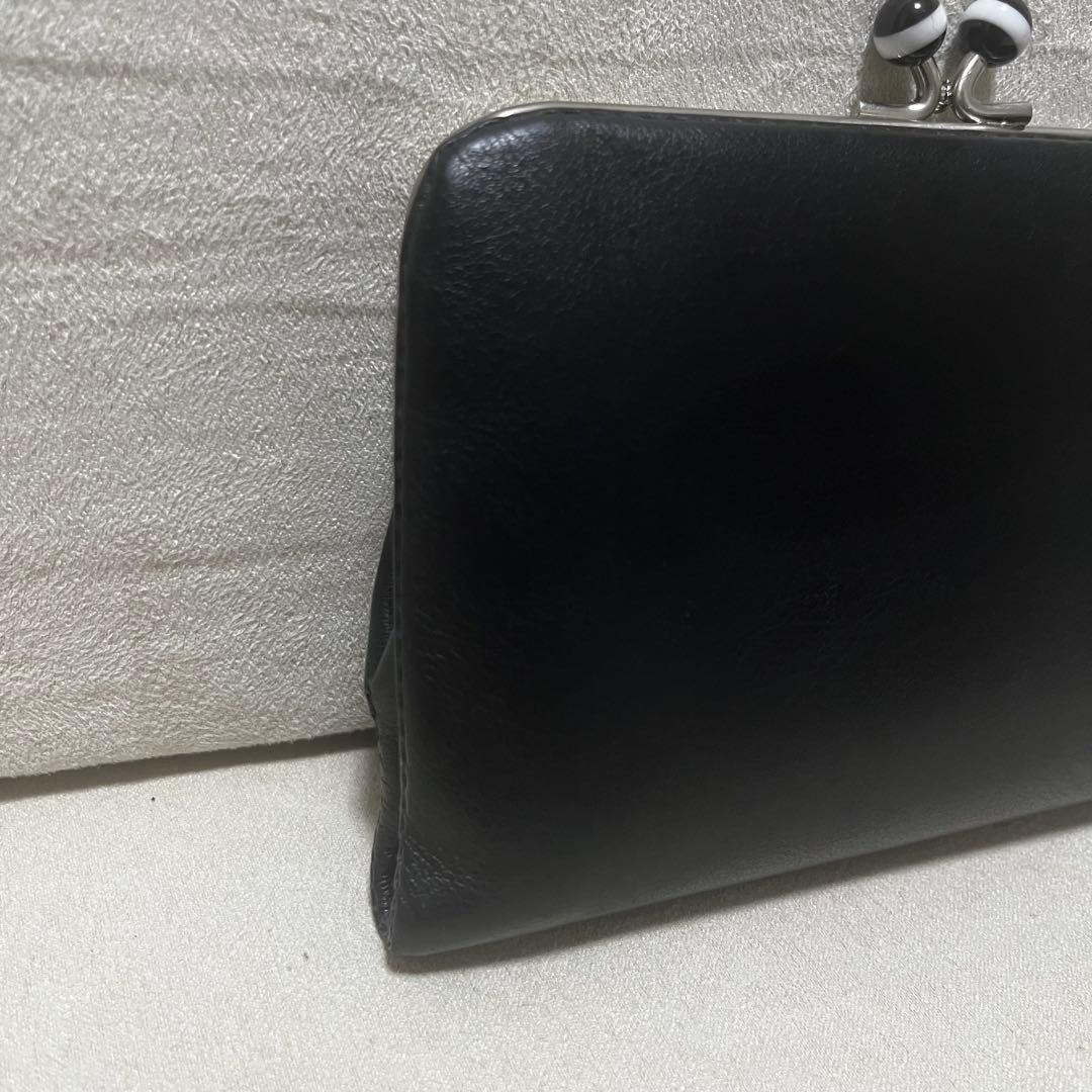 agnis.b 黒 レザー がま口財布