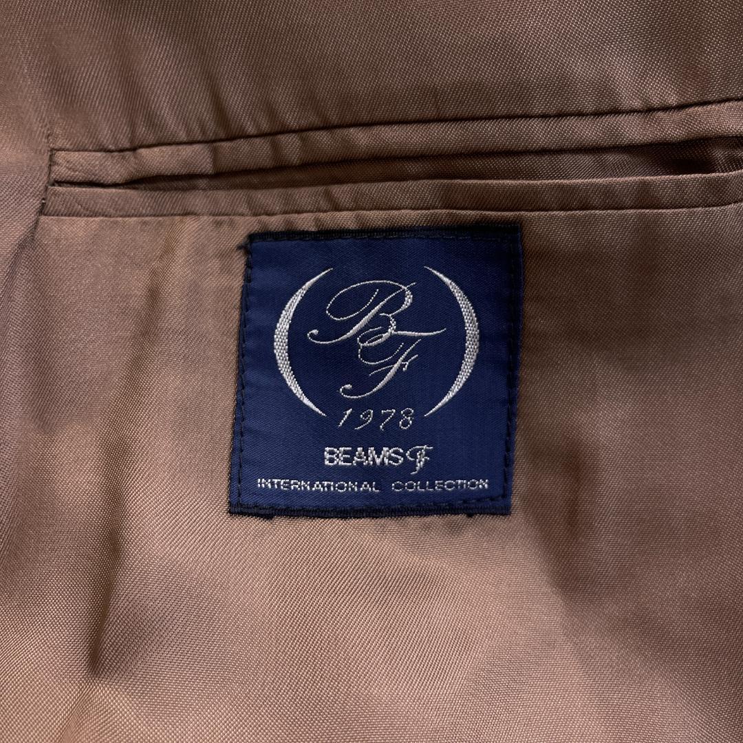 BEAMSF　ハウンドトゥースジャケット　カーキ　テーラード　千鳥格子