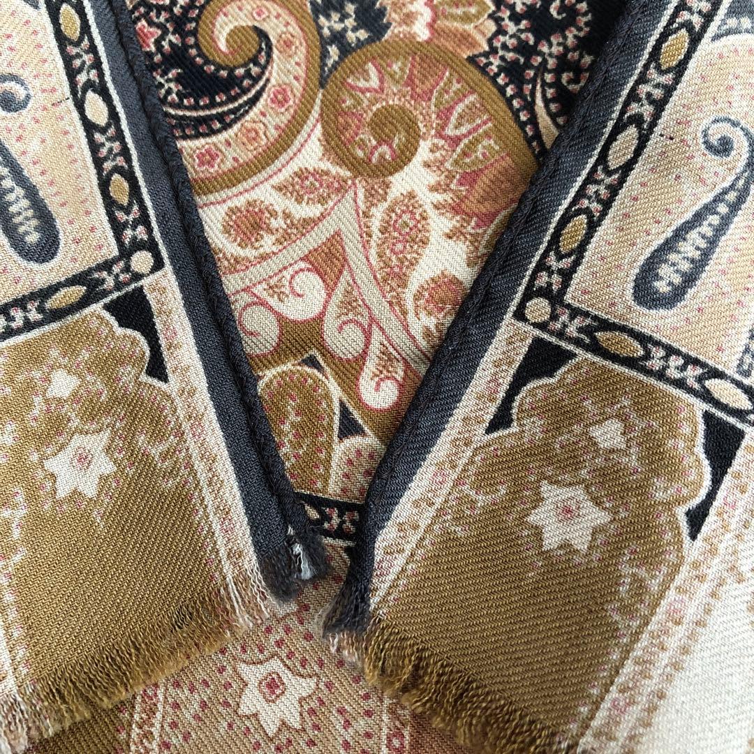 ETRO ウール＆シルク　ストール　ペイズリー　エトロ　絹　毛　イタリア製