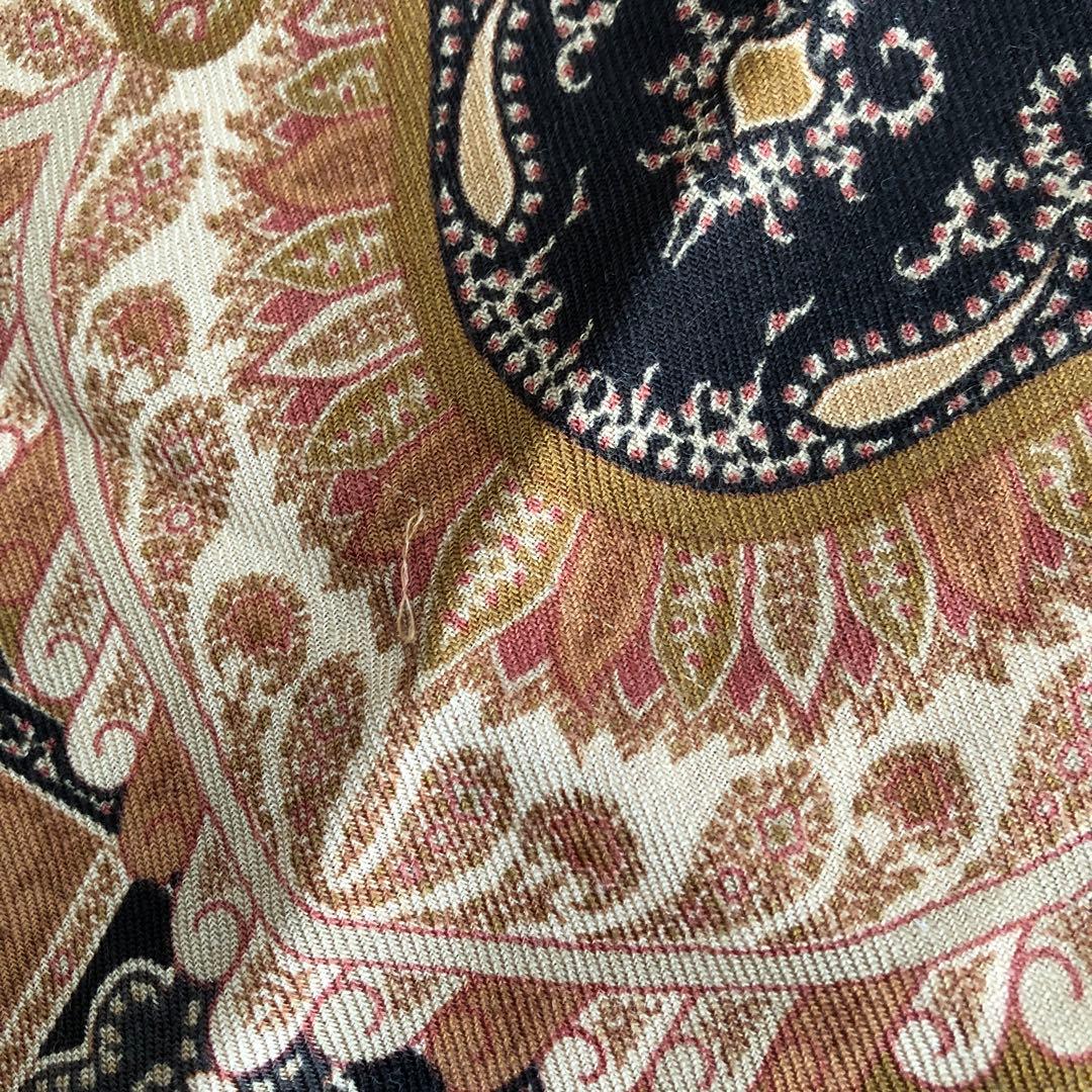 ETRO ウール＆シルク　ストール　ペイズリー　エトロ　絹　毛　イタリア製