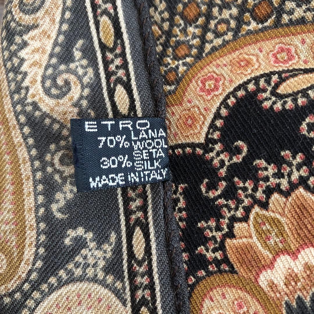 ETRO ウール＆シルク　ストール　ペイズリー　エトロ　絹　毛　イタリア製
