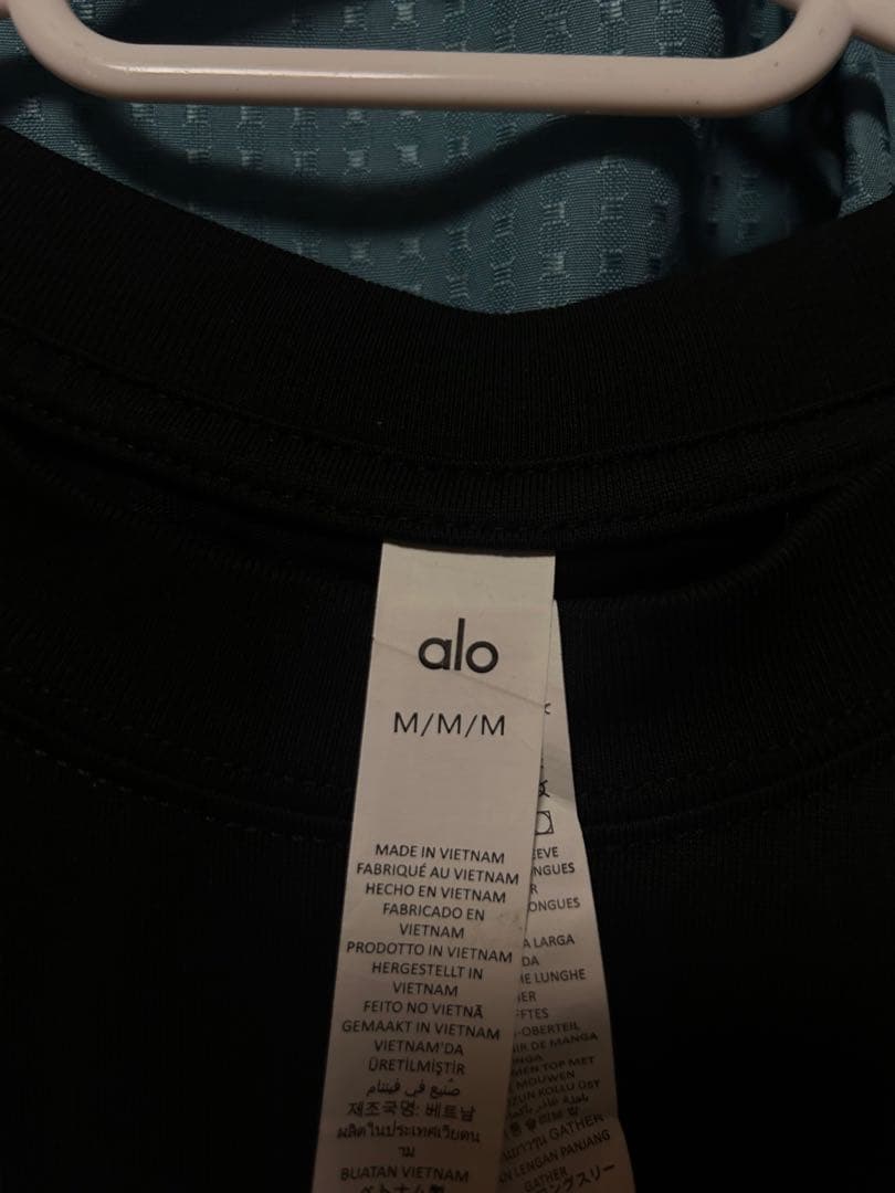 alo シンプル ロゴ ブラック Tシャツ/Mサイズ