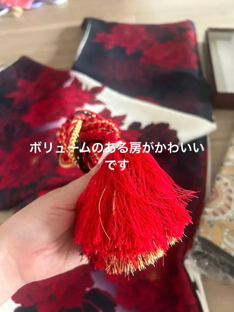 振袖セット　豪華な紅牡丹　　着丈155 小柄さん向き