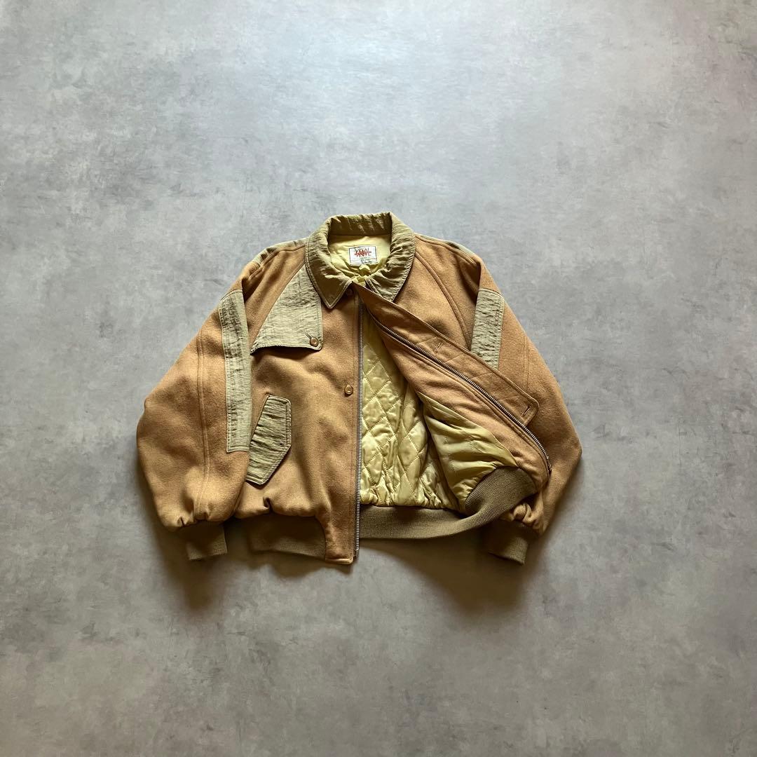 ジャケット・アウター 80s archive gimmick wool bomber jacket