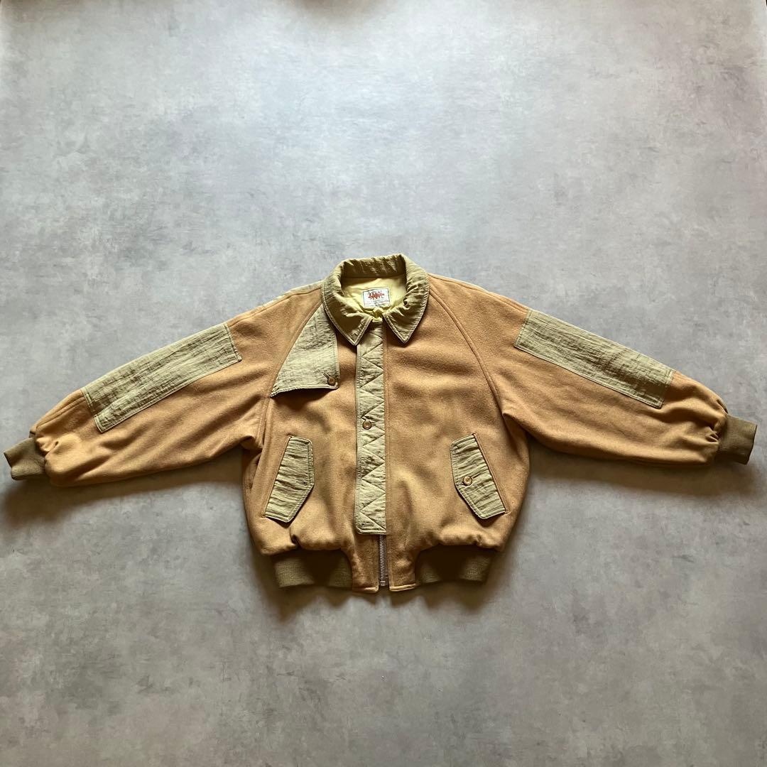 ジャケット・アウター 80s archive gimmick wool bomber jacket