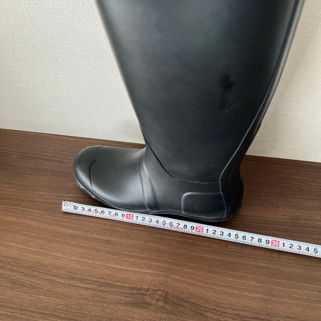 HUNTER 黒 長靴 バックル付き　ロングレインブーツUK4