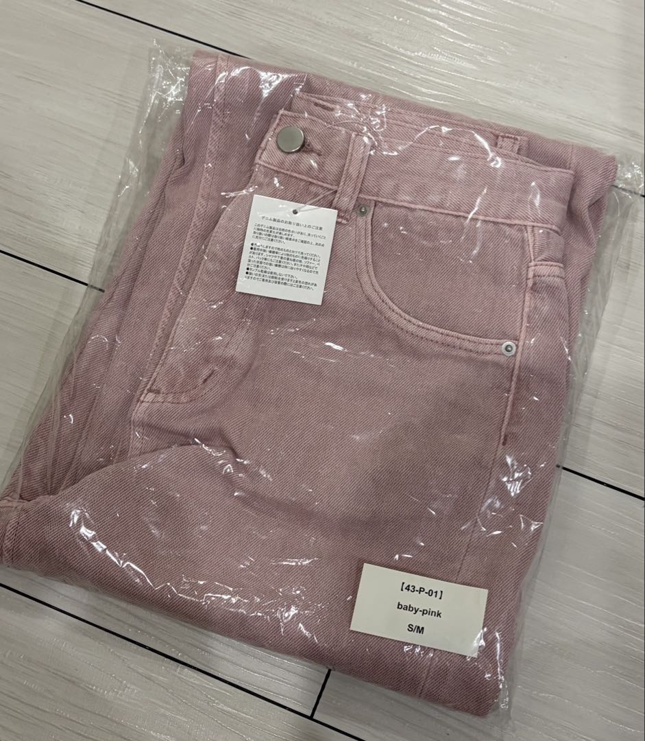 TWW ワイドレッグデニム　S/M　baby pink