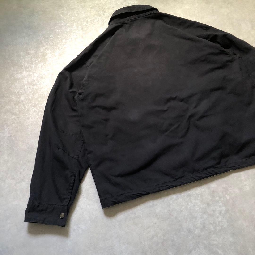 90s-00sスイングトップダック生地 企業刺繍ドローコード短丈
