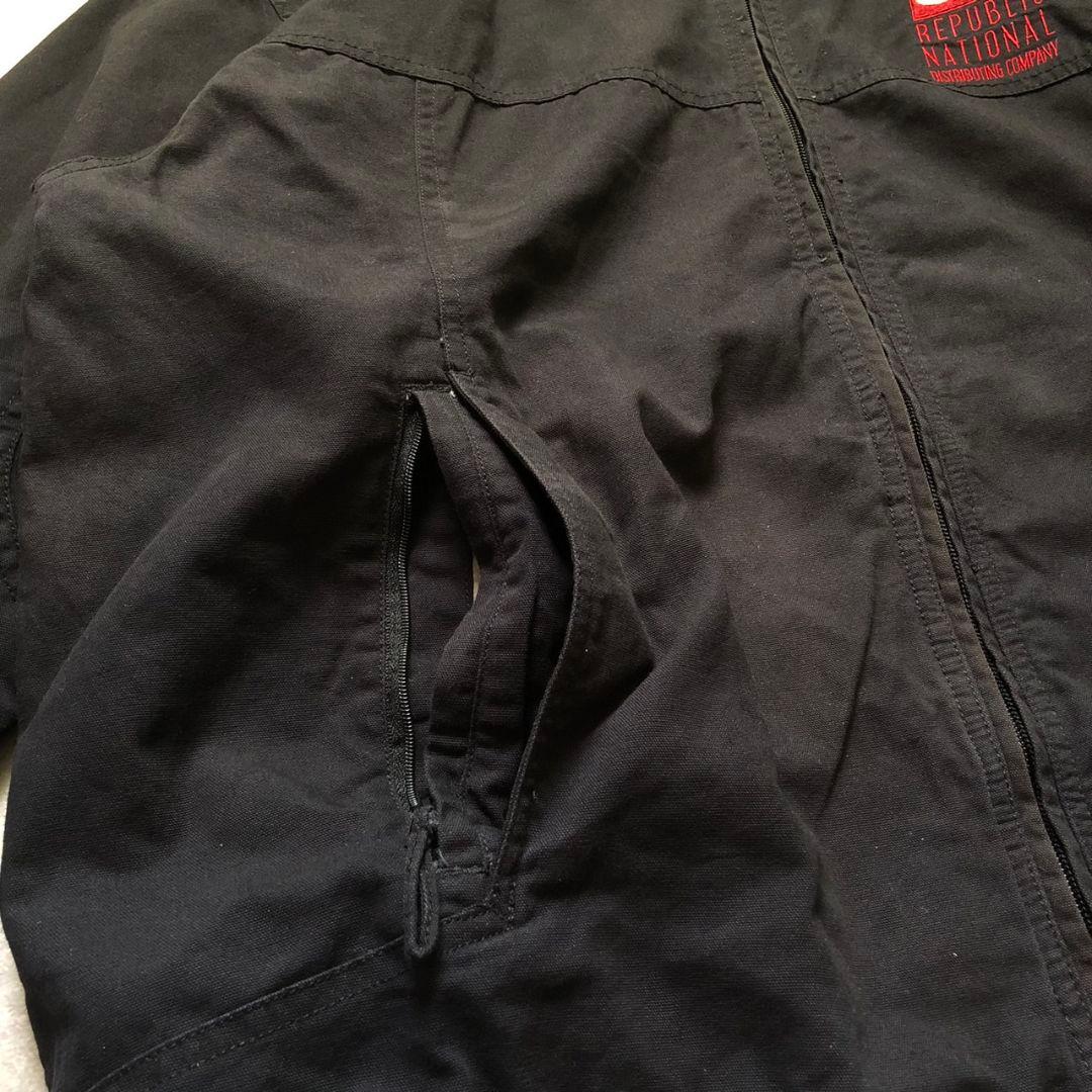 90s-00sスイングトップダック生地 企業刺繍ドローコード短丈