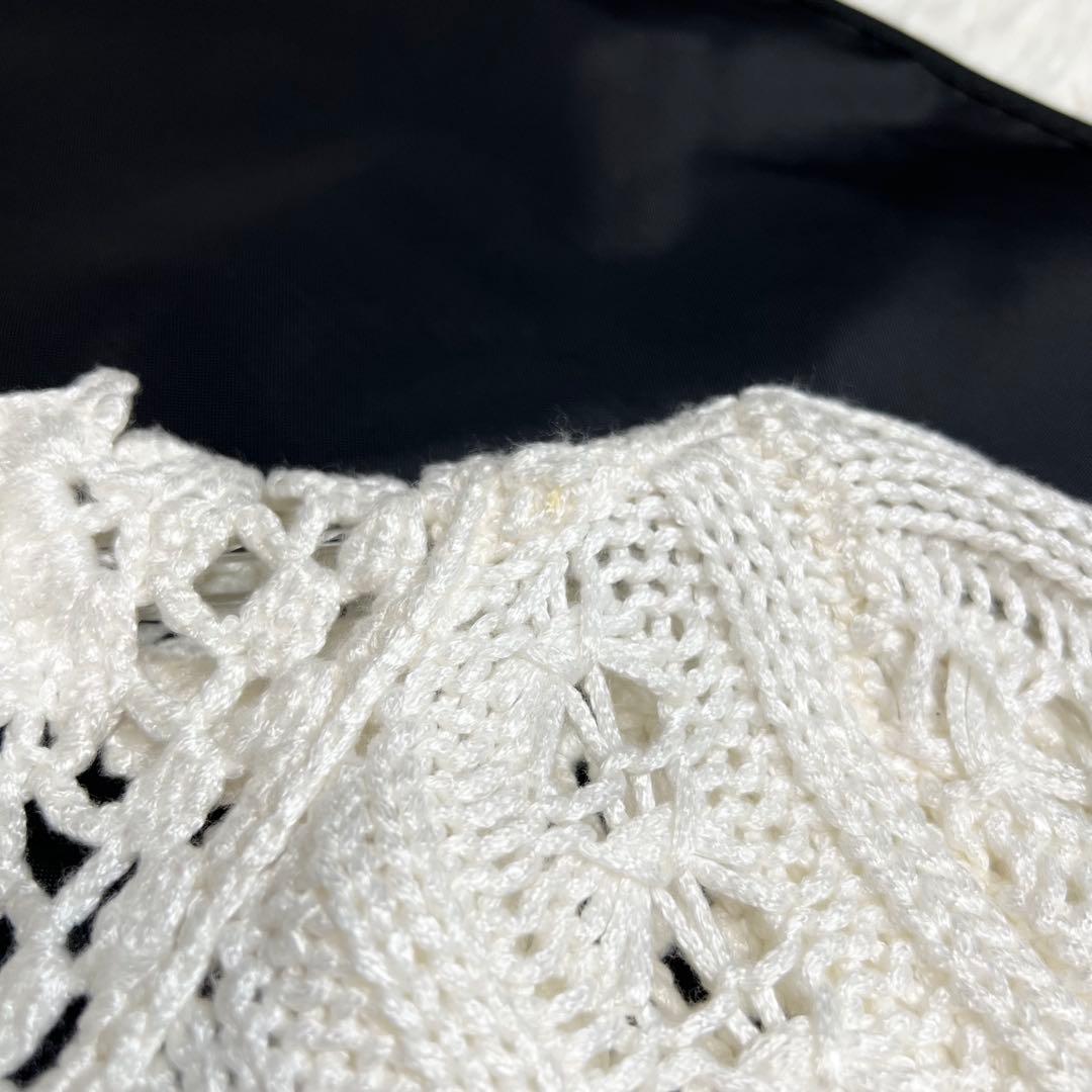 ロゴプレート✨ CHANEL シャネル フロントリボン フリルニットカーディガン