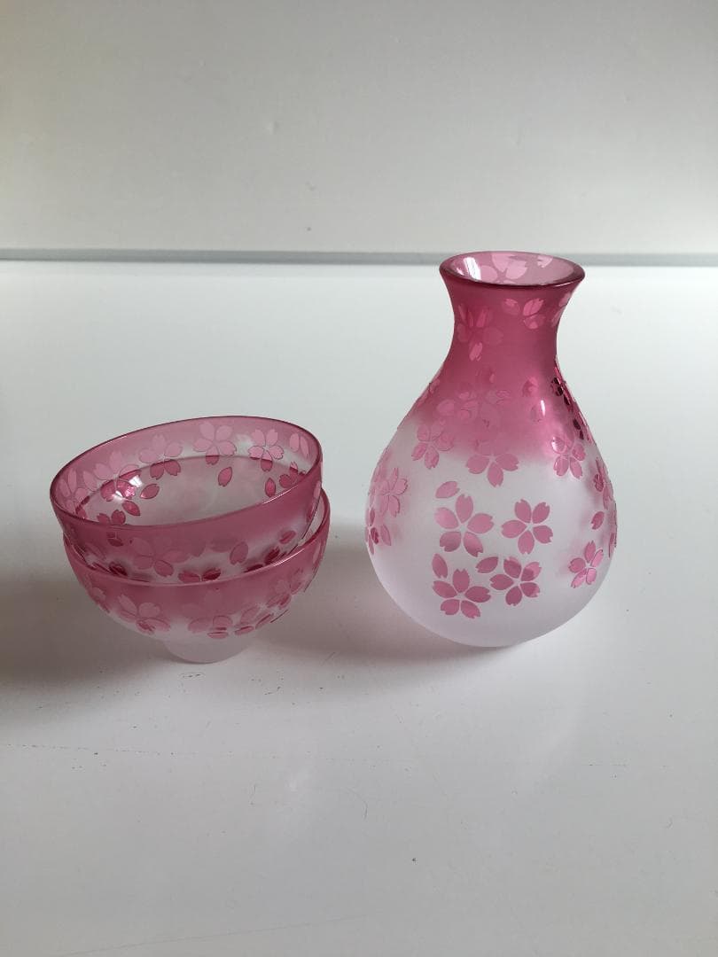 硝子工芸作家さんの徳利セット(徳利＋盃2個）