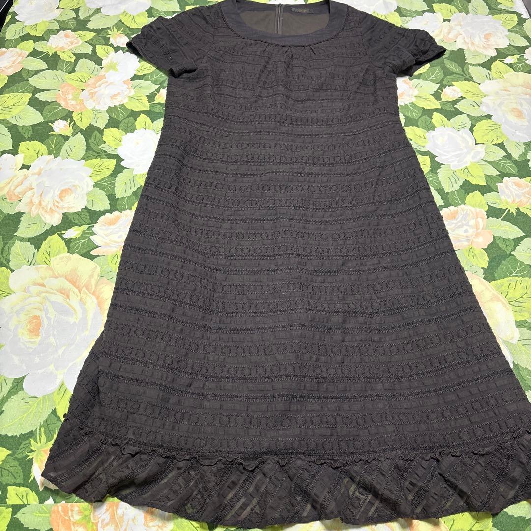 美品【値下げOK】Leilian ワンピース 13＋サイズ ブラウン　日本製