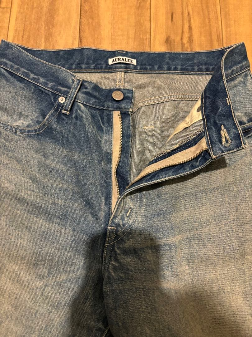 パンツ AURALEE SELVEDGE FADED HEAVY DENIM PANTS