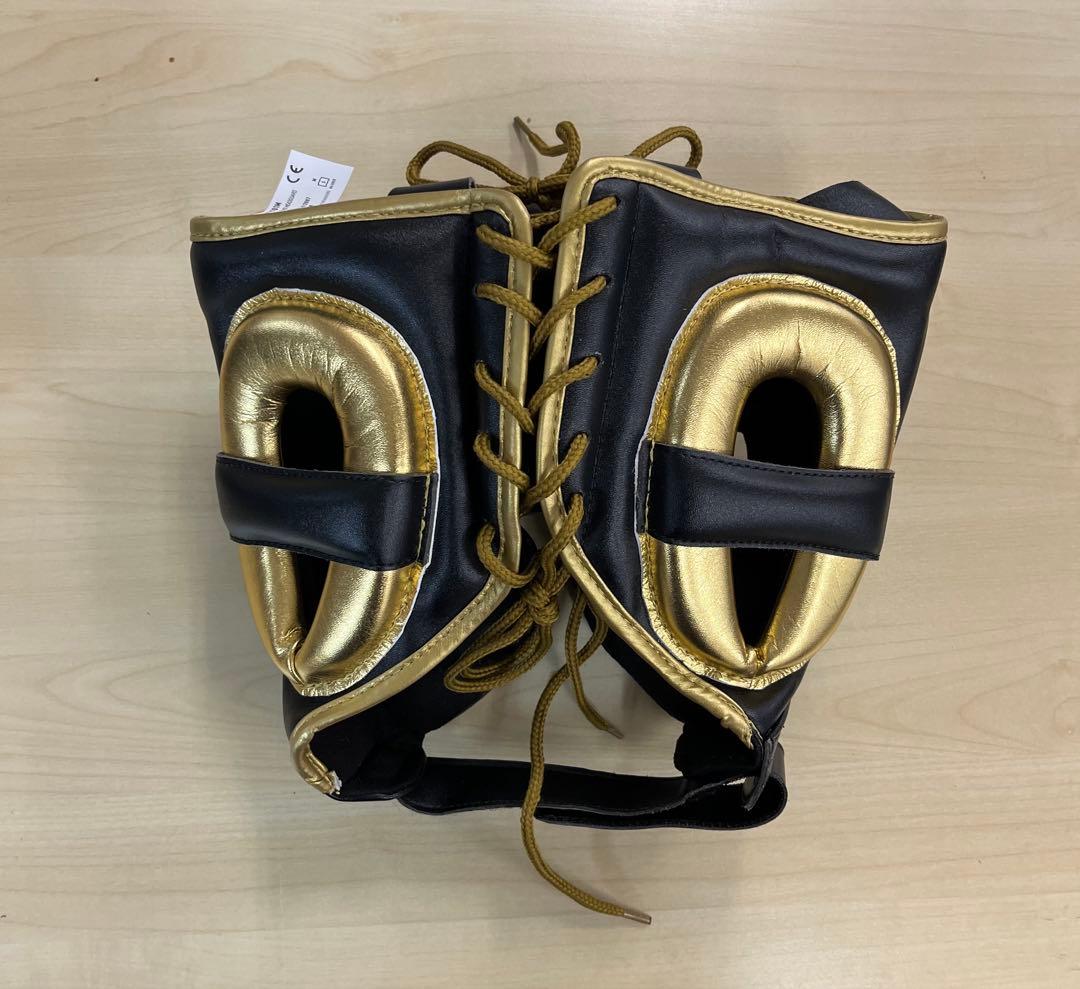 adidas ヘッドギア 黒/金 Mサイズ