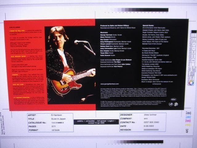 洋楽 e harrison live in japan MEGA RARE!
