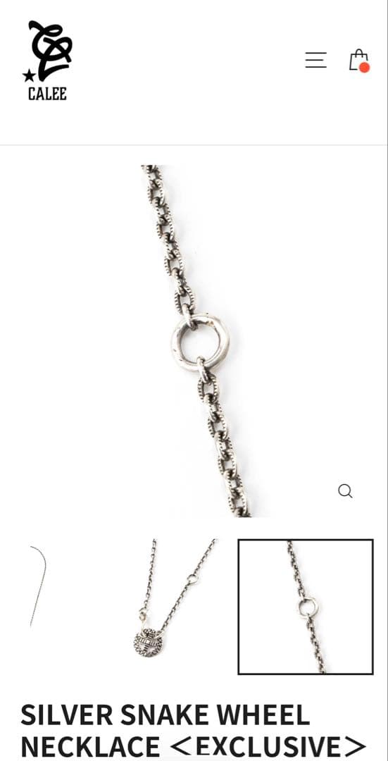 アクセサリー CALEE SILVER SNAKE WHEEL NECKLACE