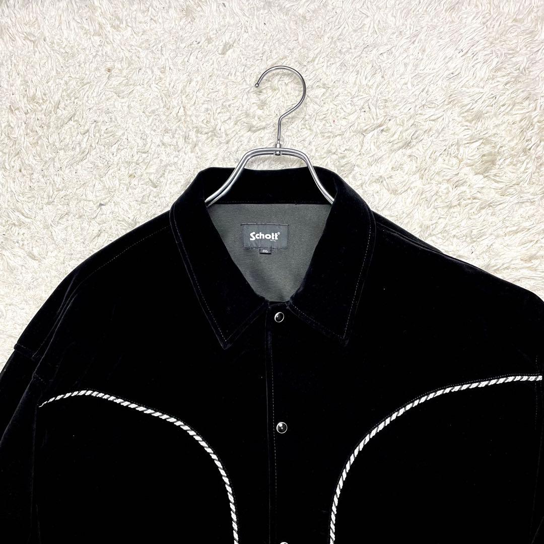 ◆未使用級/2XL/完売品◆ショット ウエスタンジャケット ベロア ステッチ