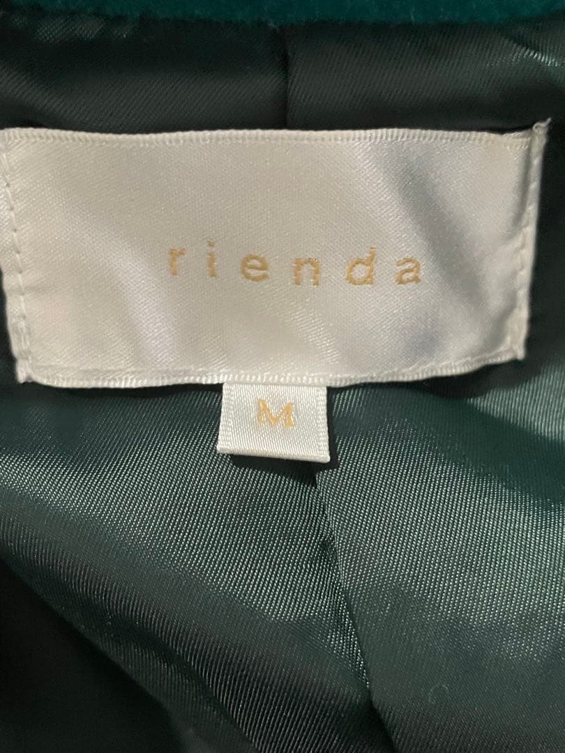 rienda オーバーカラーWウールミックスコート