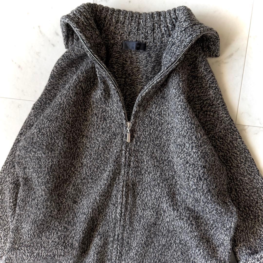 美品 ギャルリーヴィー ウールニットジャケット ミックスグレー