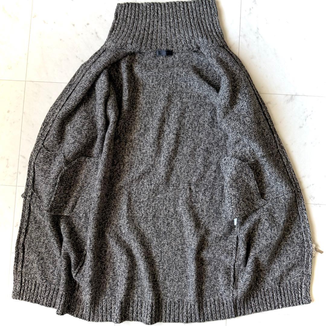 美品 ギャルリーヴィー ウールニットジャケット ミックスグレー