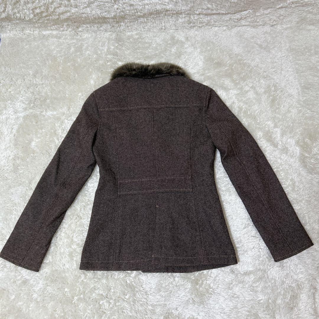 【美品】　バーバリーブルーレーベル ファー付き アウター　ブラウン 38