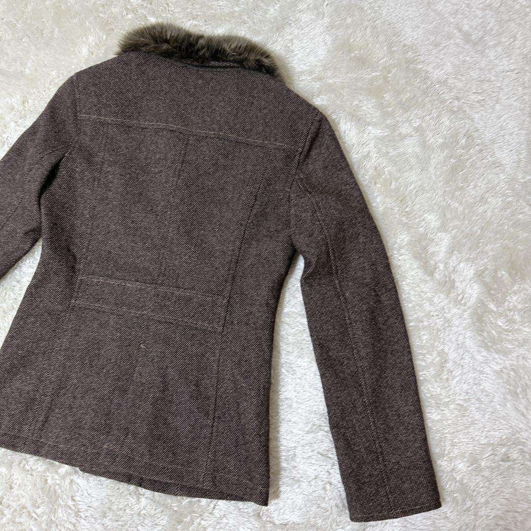 【美品】　バーバリーブルーレーベル ファー付き アウター　ブラウン 38