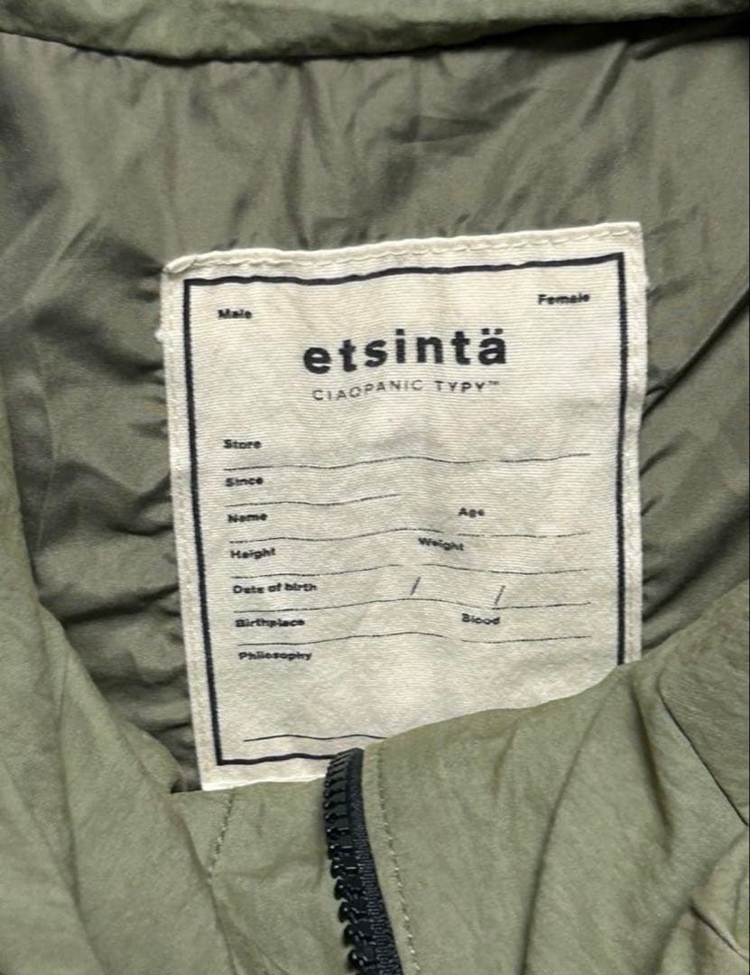 エシンタ　etsinta オーバーサイズコート　フード付き モッズコート
