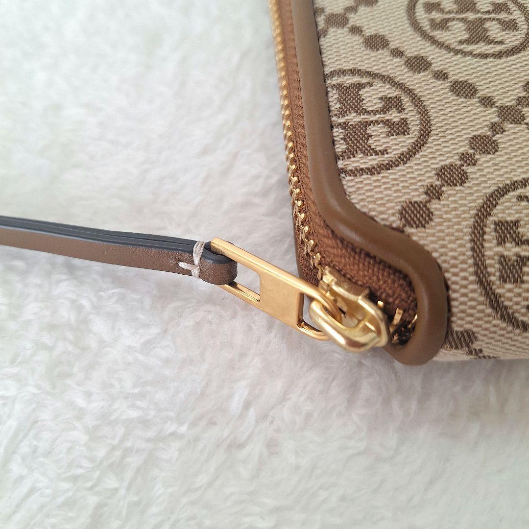 Tory Burch トリーバーチ 二つ折り財布 ロゴ 総柄 レザー ブラウン