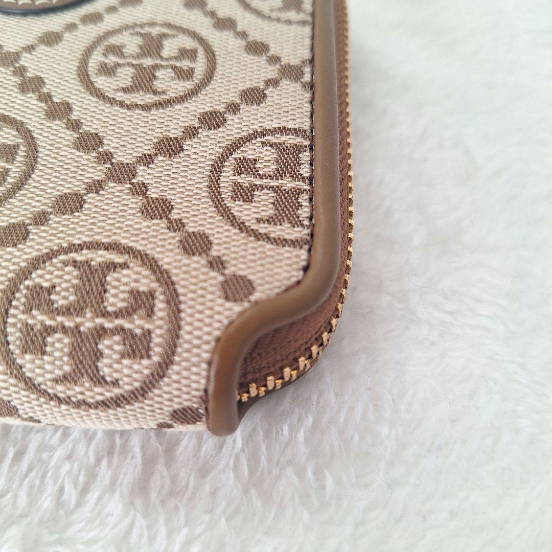 Tory Burch トリーバーチ 二つ折り財布 ロゴ 総柄 レザー ブラウン