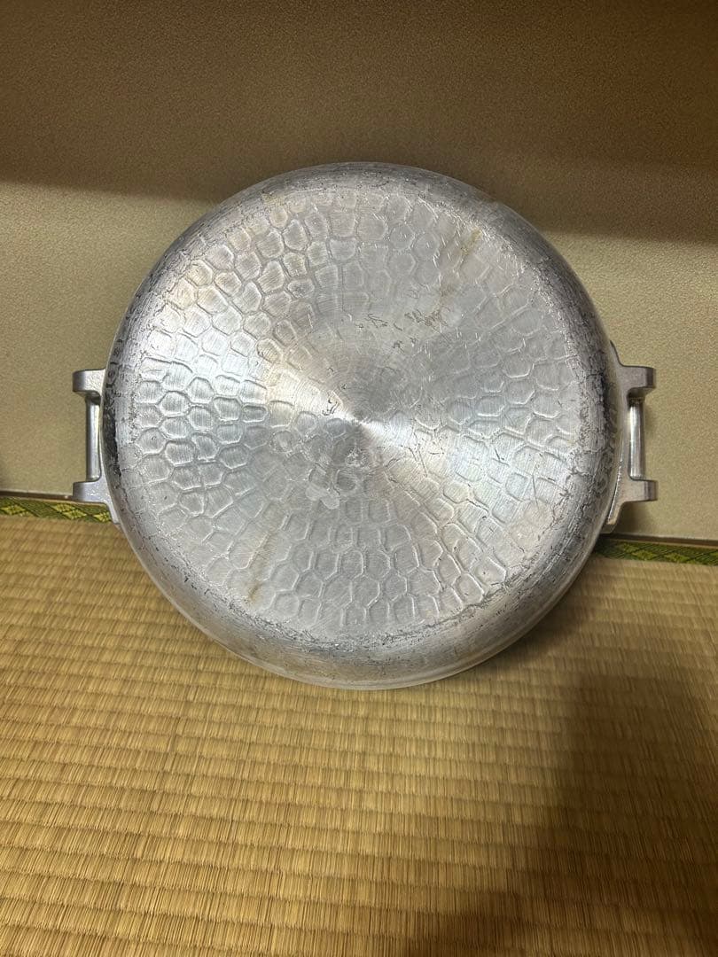 アルミ製 両手鍋 木製蓋付き