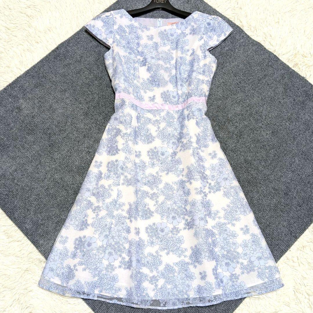 TOCCA 洗える プリムラガーデンドレス 花柄 ブルー L