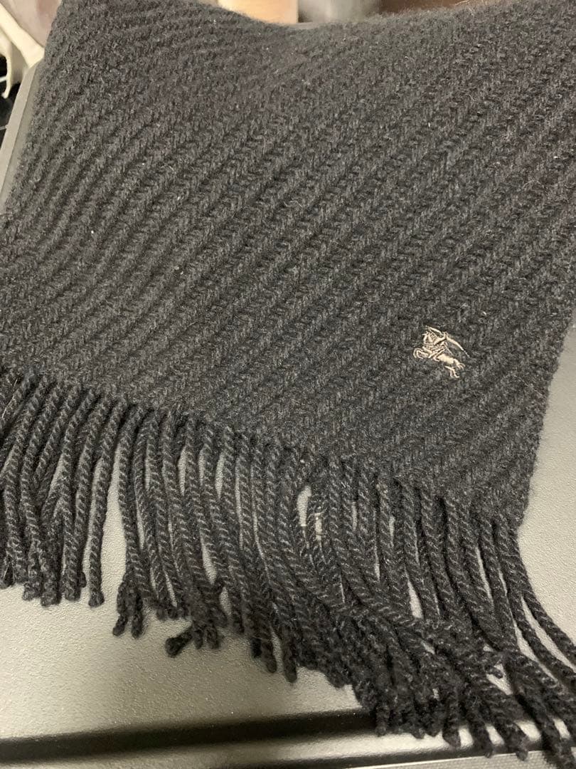BURBERRY BLUE LABEL カシミヤ100% マフラー ブラック