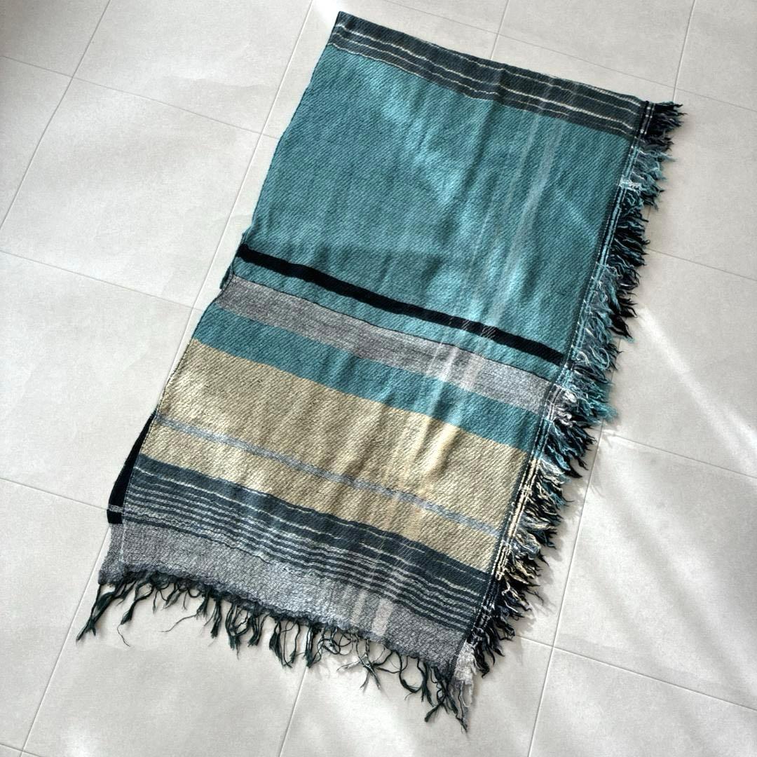 美品 タマキニイメ♡roots shawl ウール混 大判ストール リバーシブル