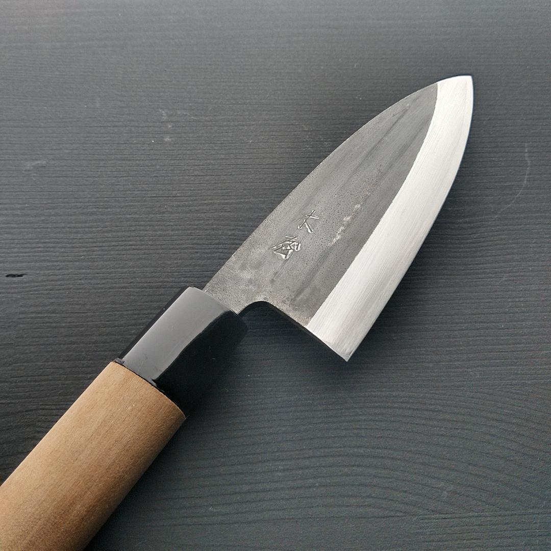 【美品】日本橋 木屋 鯵切包丁 右 片刃 刃渡り約95㎜ 研ぎ済
