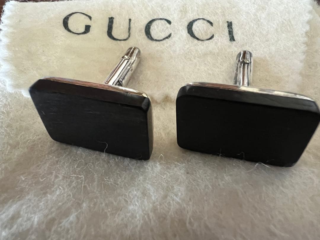 GUCCI silver925×WOOD カフスボタン