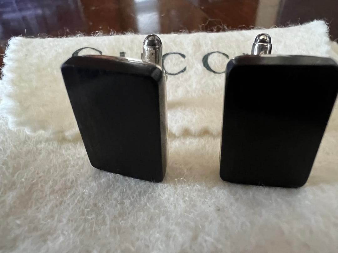 GUCCI silver925×WOOD カフスボタン
