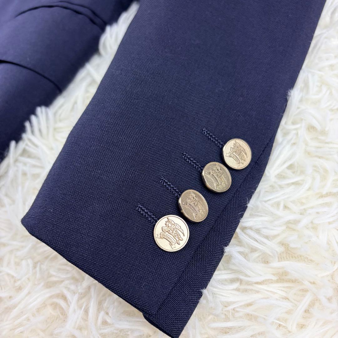 【美品】BURBERRY 紺ブレ 金ボタン　ダブルブレザージャケット※ネーム入り