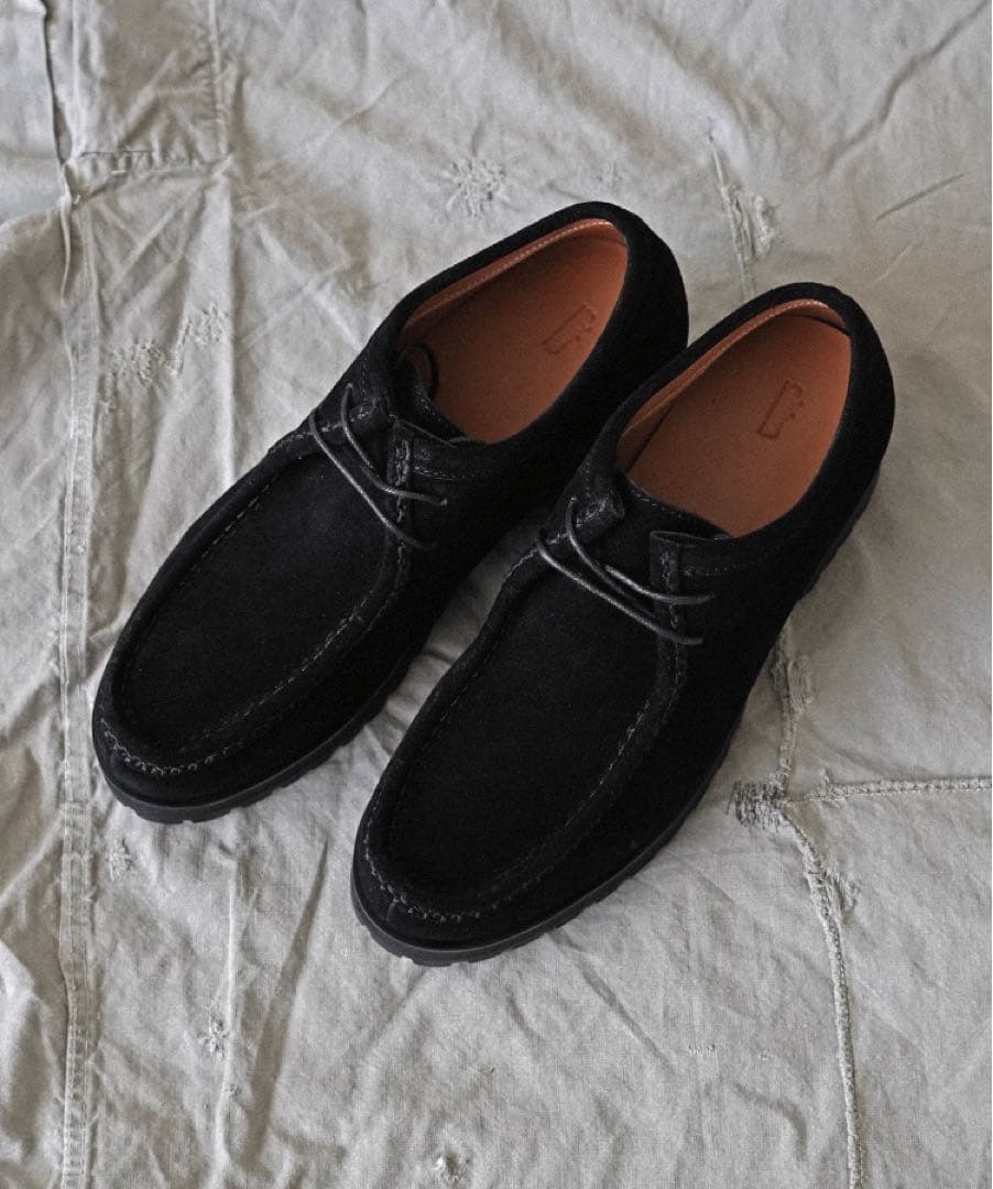 【新品・未使用】shiun BLACK SUEDE MOCCASIN（Sサイズ）