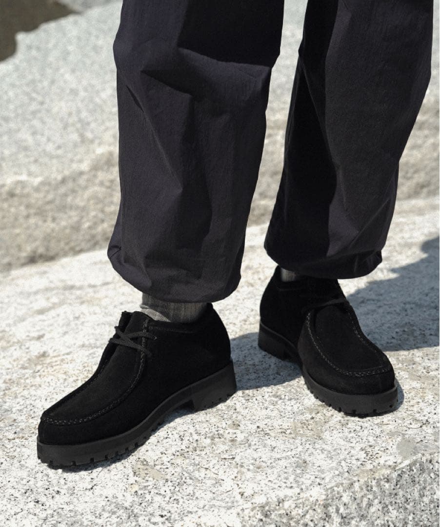 【新品・未使用】shiun BLACK SUEDE MOCCASIN（Sサイズ）