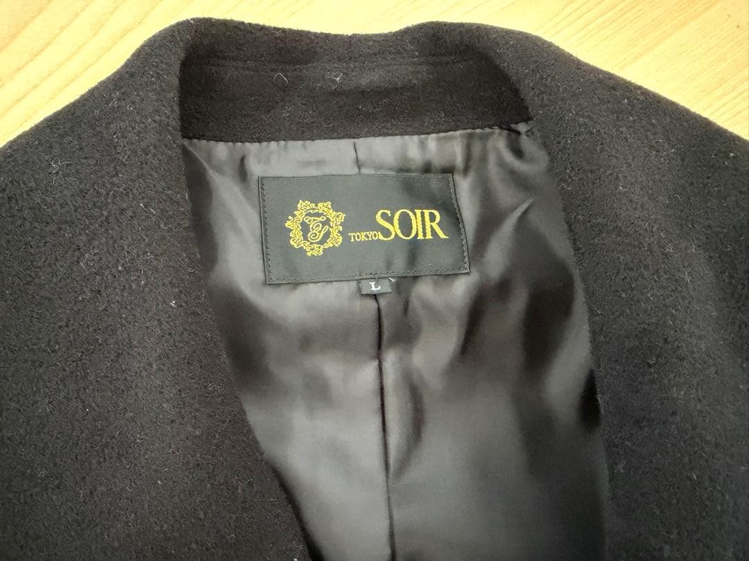 SOIR ブラック ロングコート Lサイズ