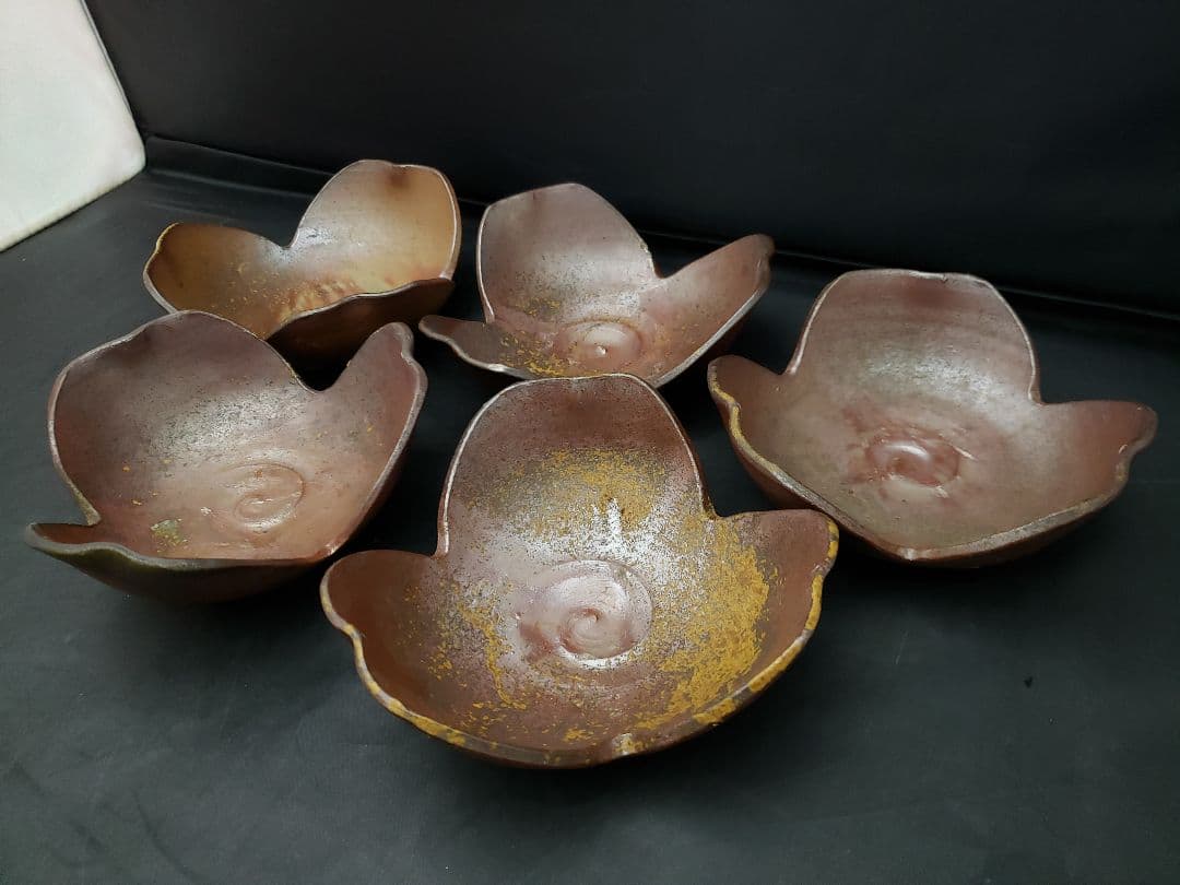備前焼　割山椒　向付　小鉢　作家物　5客