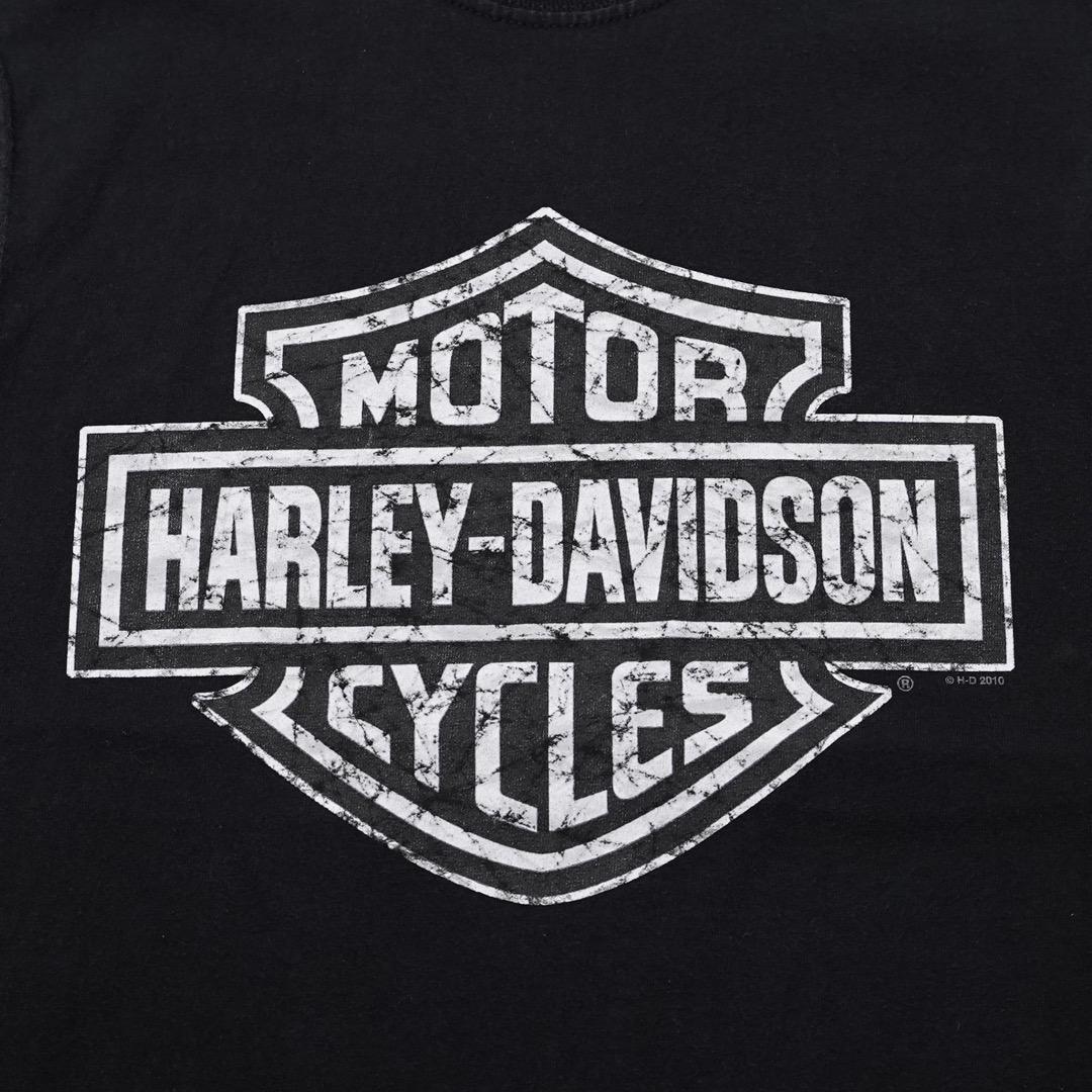 ハーレーダビッドソン ノースリーブ Tシャツ バイク 古着 L 黒 14410