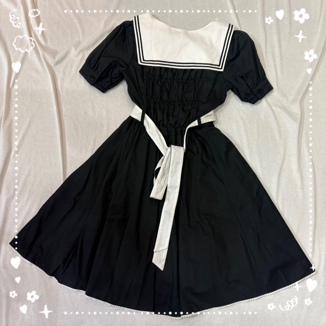 メタモ♡ペチコート付きセーラーOP＆ロゴリボンセーラーベレー帽セット